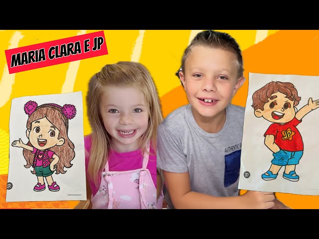 COLORINDO os NOVOS DESENHOS da MARIA CLARA e JP 😍🎨❤️ com MATHEUS e ISABELA 💗🎨❤️