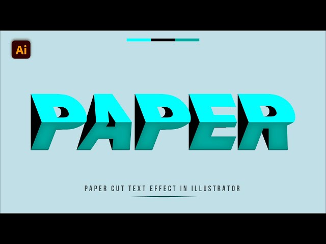 How to Create Paper Cut Text in Illustrator | 3D Text Typography | Typography Design