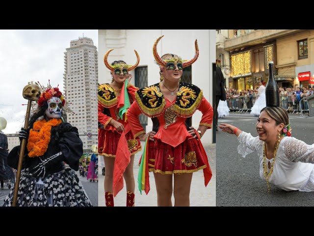 Cabalgata de la Hispanidad 2024 Madrid 🪅 Folclore de países hispanohablantes en la Gran Vía