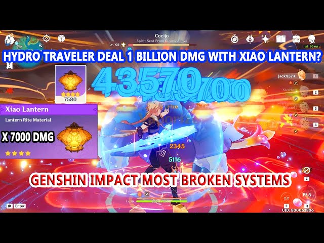 Hydro Traveler Deal 1 Billion DMG with Xiao Lantern? | Genshin Impact Most Broken Systems Ever