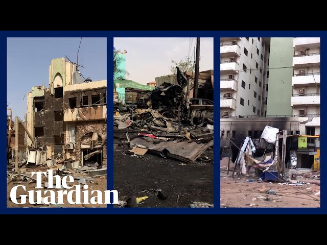 Sudan unrest: footage shows scale of destruction in Khartoum