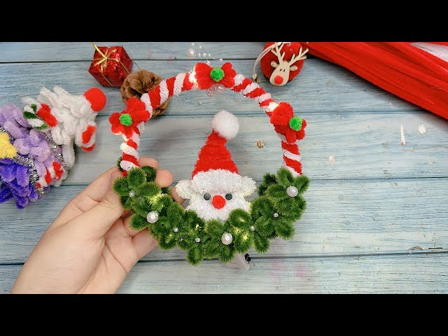 🎄 Easy Christmas Wreath with Chenille Wire | Christmas Wreath Making Ideas  Wreath Ornament 🎀