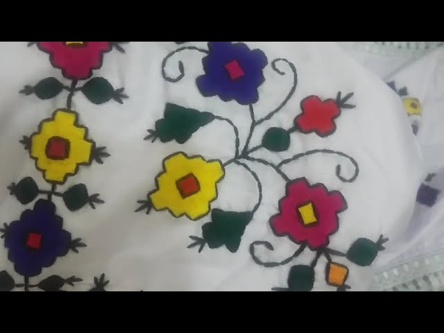 Hand Embroidered Pillow Cover Fabulous Designs/Patterns - Crafts by Sidra