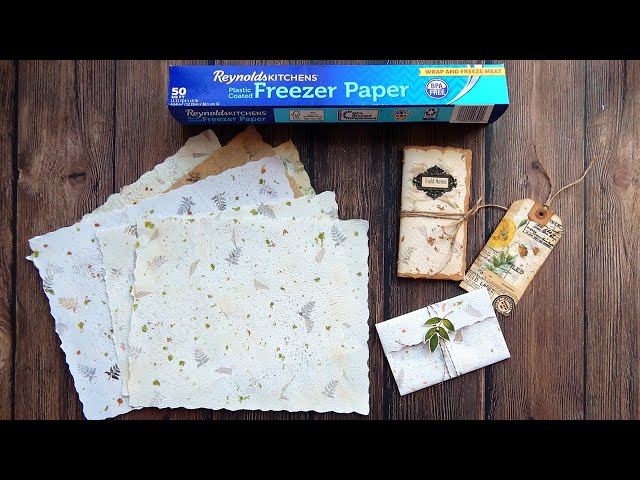 FREEZER PAPER STRIKES AGAIN! How To Make FAUX HANDMADE PAPER! 3 Junk Journal PROJECTS! Easy TUTORIAL