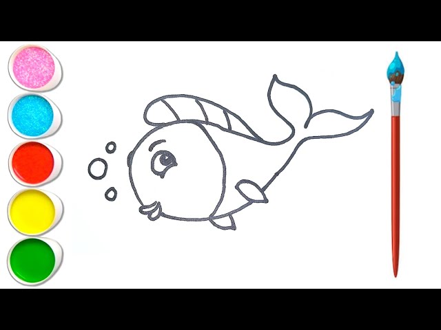 beautiful queen 👑 fish easy drawing for #kids