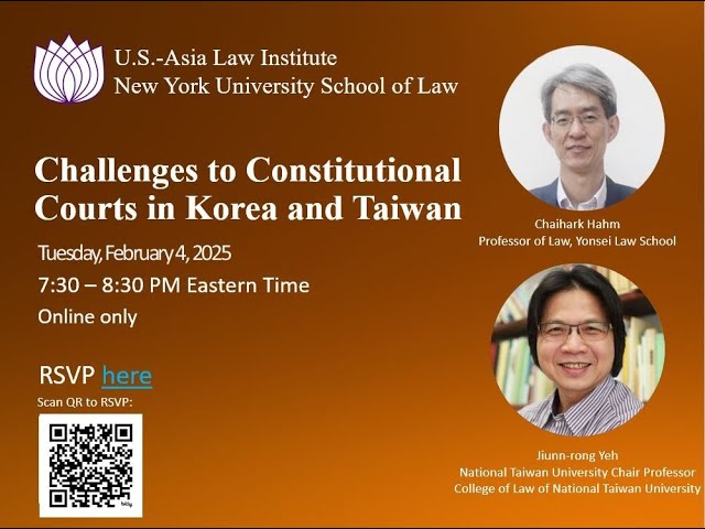 Challenges to Constitutional Courts in Korea and Taiwan