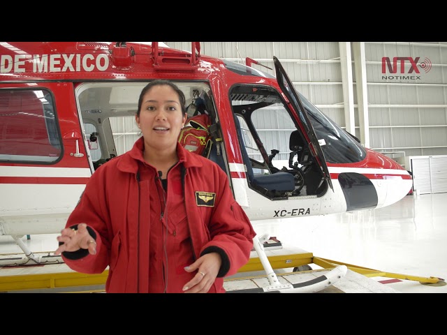 Katia Cortés primera piloto de rescate aéreo del Estado de México