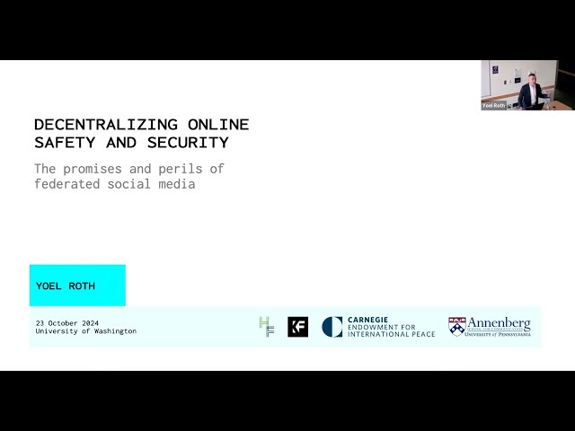 HCDE Distinguished Lecture 2024: Yoel Roth, "Decentralizing online safety and security"