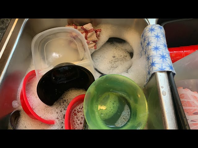 ASMR WASHING DISHES/ WATER 💦 AND SCRUBBING 🧽 SOUNDS #6