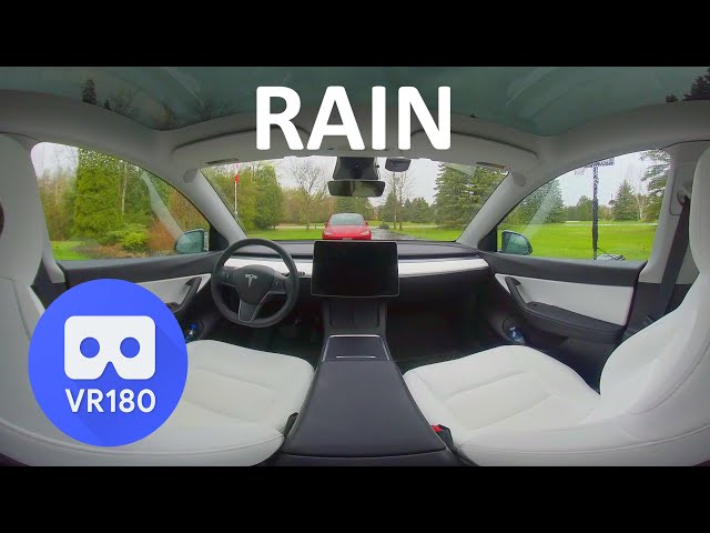 VR180 ASMR - The Sound of Rain in My Tesla Model Y | Virtual Reality / VR180