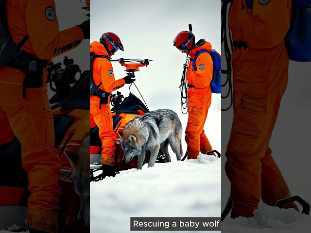 Rescuing a baby wolf #shorts