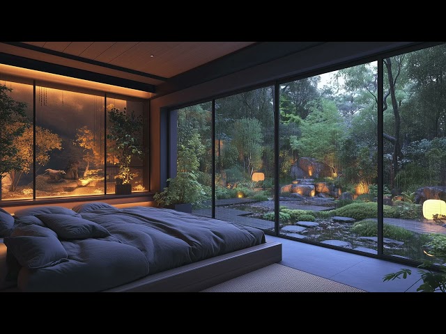 Soft Rainfall in a Hidden Zen Garden | Peaceful Ambience for Sleep & Relaxation