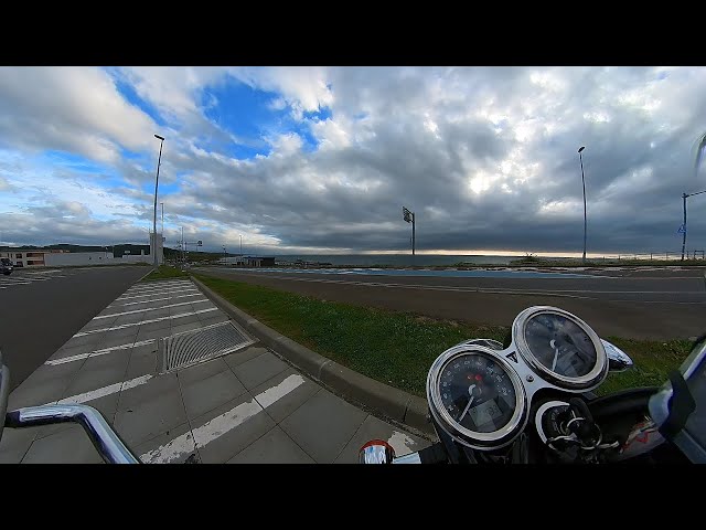 Hokkaido Touring 01 Oloron Line from Ishikari to Rumoi Triumph Bonnebile T120 [4K VR insta360]