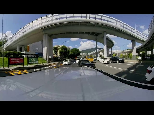 360 VR drive. Shenzhen City, China. From Sha-Tou-Jiao to Luo-Hu . 深圳行车记录，360°VR视频，起点沙头角，终点罗湖。