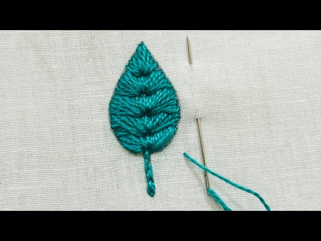 Beautiful Leaf Embroidery | Easy Hand Embroidery Tutorial | Hand Embroidery #embroidery #art #leaf