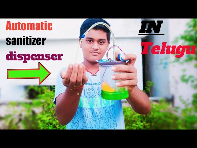 Simple automatic sanitizer dispenser || Telugu Tech Experiments||