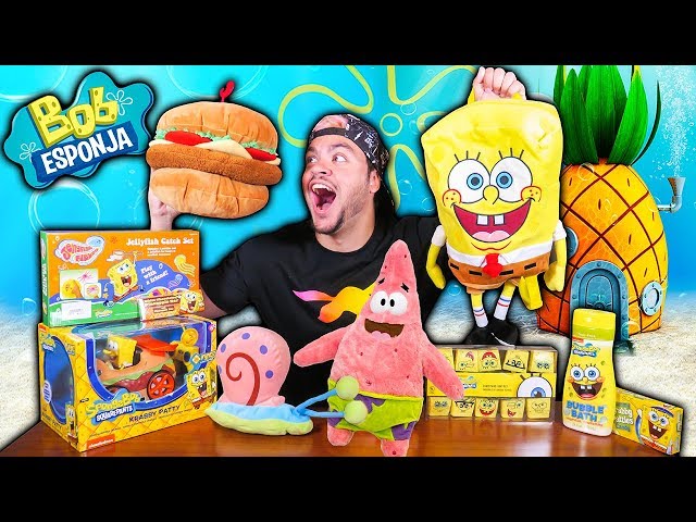 ABRINDO BRINQUEDOS E PRODUTOS DO BOB ESPONJA ORIGINAIS DA LOJA SIRI CASCUDO