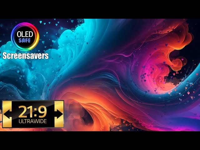 21:9 Ultra Widescreen CGI Cloud Multiicolor Screensaver - 10 Hours - 4K - OLED Safe