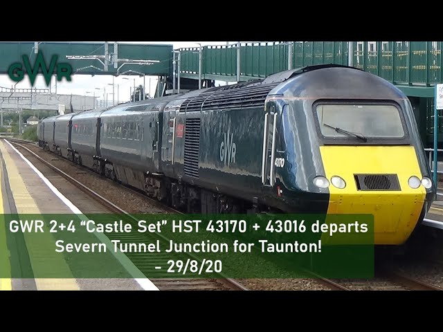 GWR 2+4 "Castle Set" HST 43170 + 43016 departs Severn Tunnel Junction for Taunton! - 29/8/20