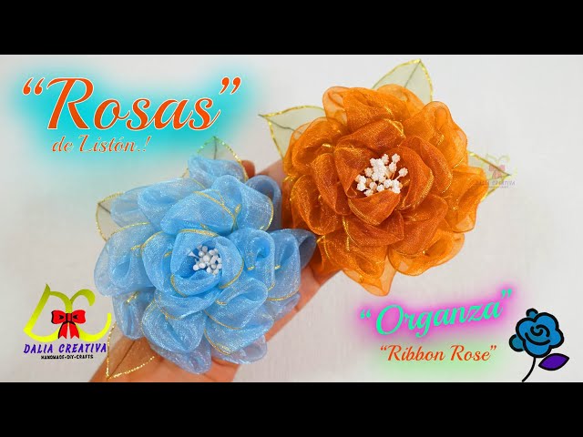 Como hacer ROSAS de Listón Organza.!🌹 /No creeras lo Fácil de hacer!👍😃Pétalos de Rosa liston