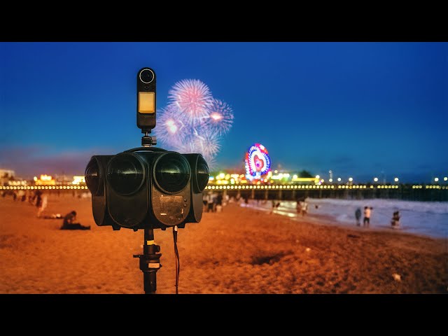 12K 3D 360° Fireworks at Santa Monica Beach | Kandao Obsidian Pro Low Light Sample