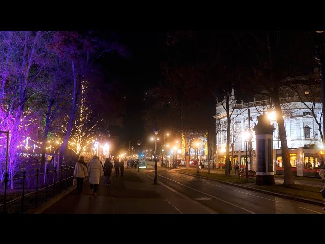 Vienna City Night Walking Tour - 4K - Binaural Audio - January 2023