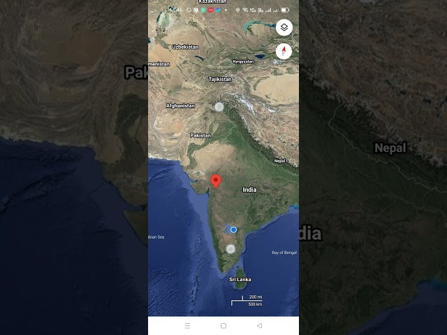 Statue of unity from satellite view