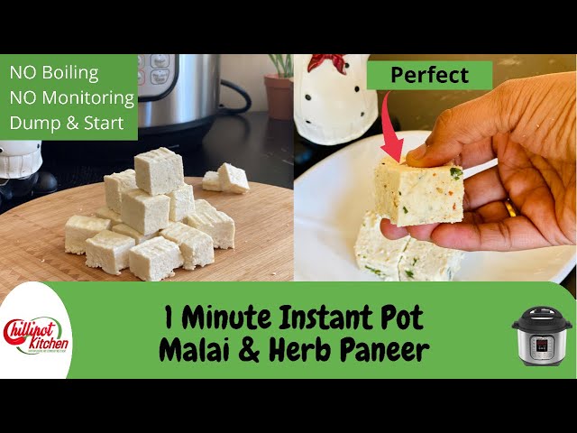 1-Minute Instant Pot Paneer & Herb Paneer Without Boiling Milk|Indian Cottage Cheese|Paneer Recipes