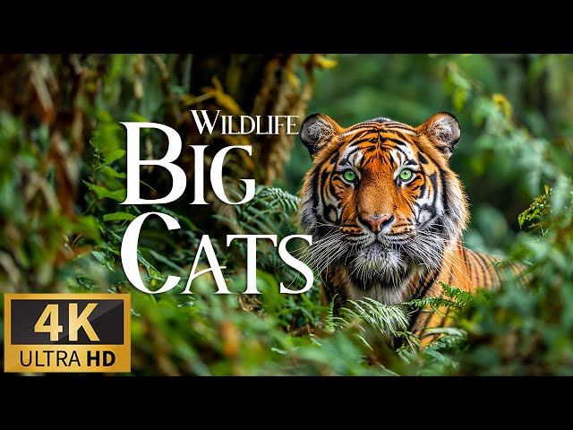 Wildlife of Big Cats 4K 🐾 Discovery Relaxation Wonderful Wildlife Movie with Relax Piano Music