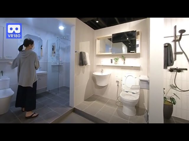 3D 180VR 4K Beth Room Interior Design Simple Shower Booth Show Room