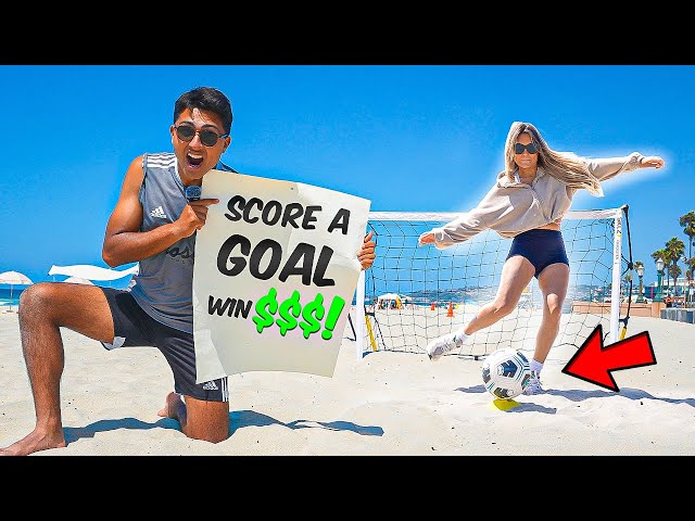 Score A Goal Win $$$! BEACH SOCCER CHALLENGE!