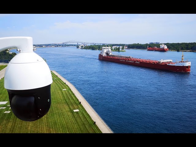 Port Huron Live Cam showing shipping traffic on the St. Clair River from BoatNerd.Com