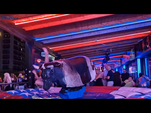 SERIOUSLY!?? 😲 MIND-BLOWING MECHANICAL BULL RIDING in BENIDORM Spain 4k 2025 🔥