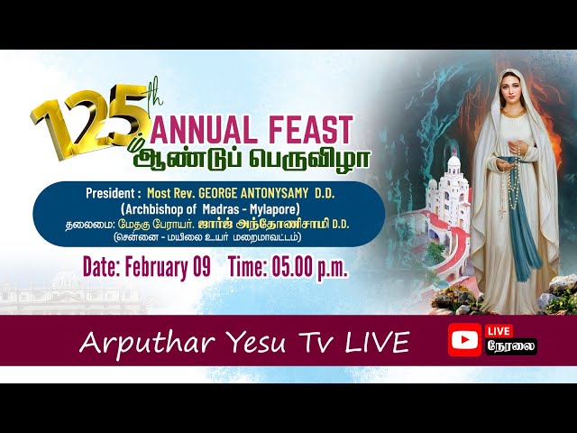 🔴🅻🅸🆅🅴 2025 Grand Car Procession Feast of Our Lady of Lourdes Shrine, Perambur 9th Feb 2025