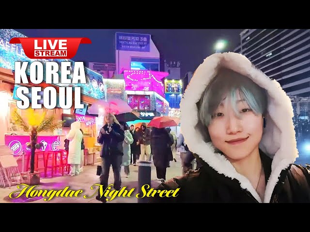 Live Seoul Korea 🇰🇷 2025 Happy New Year Festival Seoul Hongdae Street Walking Tour ソウルライブ 서울라이브