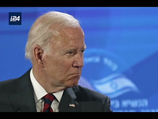 US President Joe Biden delivers a speech Augusta Victoria Hospital in east Jerusalem