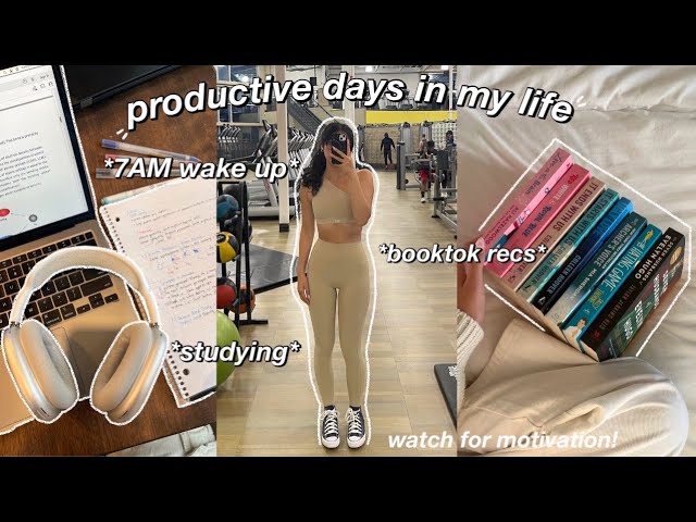 STUDY VLOG | productive days in my life: 7AM morning routine, lots of studying & booktok books 2022