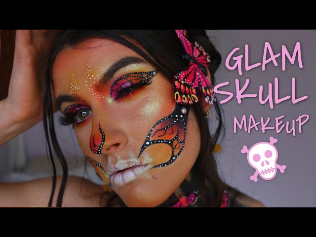 GLAM BUTTERFLY SKULL MAKEUP | Halloween 2020