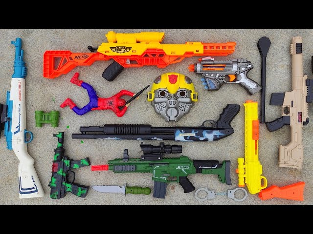 Collecting 7 Sniper Rifles AK47 GUN NERF GUN NERF SNIPER RIFLE M16 GUN NERF MEGA DUAL STRIKE MP5 GUN