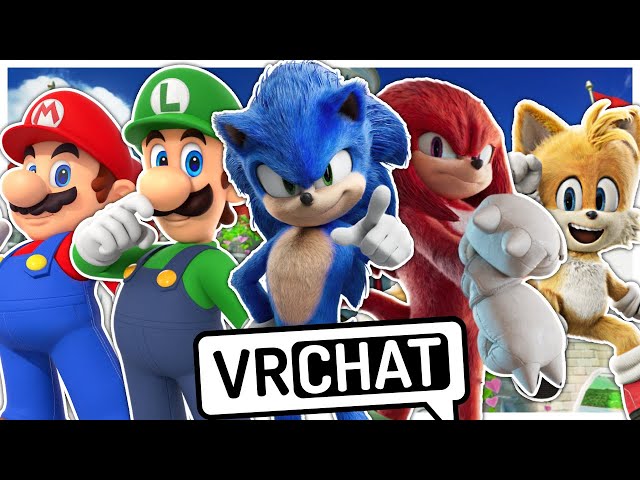 Team Movie Sonic Meets Mario and Luigi In VRCHAT!!