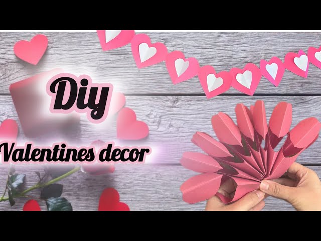 Easy Craft Ideas for Valentine's Day Decorations DIY Paper Heart|Diy heart hangings|3d snowflakes❤️