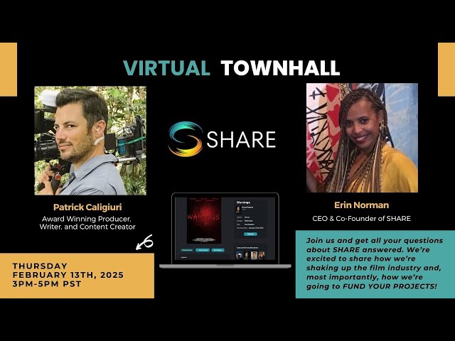 How SHARE is Funding Independent Films | Town Hall w/ CEO Erin Norman & Patrick Caligiuri 🎬💰