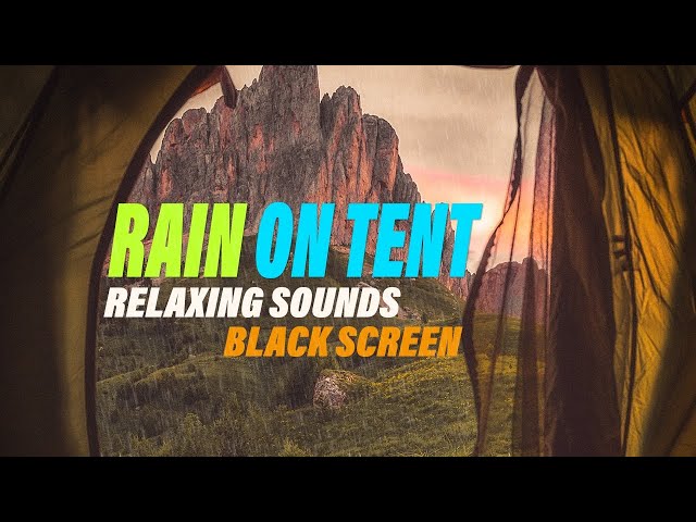 Rain Sounds on Tent for Sleeping | Black Screen, Sleep, Study, Ambient