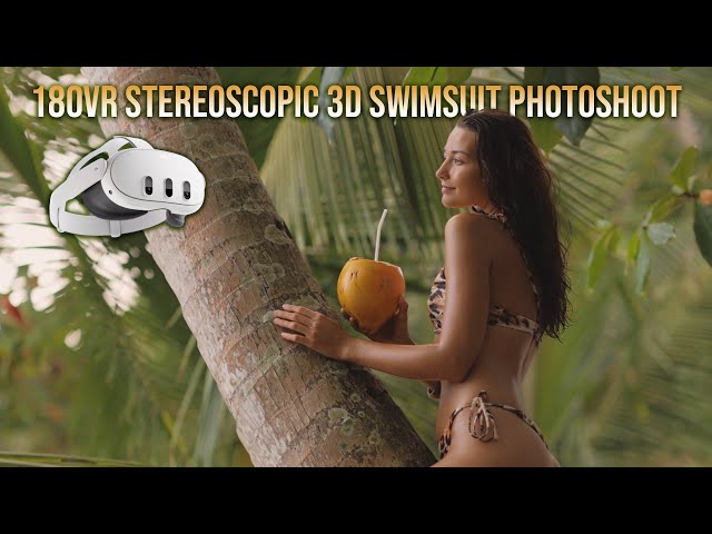 VR180 3D Stereoscopic Swimsuit Photoshoot 6K