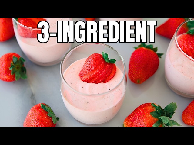 Easy Strawberry Mousse Recipe (3-Ingredient)