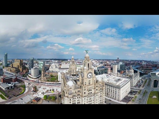 Liverpool - UK - The Liver Building & The Mersey River 360° Panorama