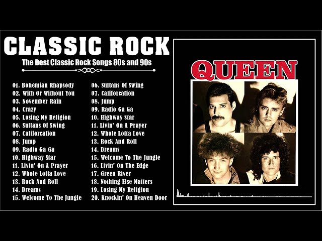 Queen, Whitesnake, Gnr, Bon Jovi, U2, Dire Straits, RHCP | The Best Classic Rock Songs 80s and 90s