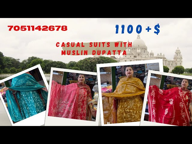 Cotton suits with muslin dupatta ||ghar baithe mangwaye||flat 1100😍😍