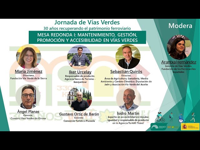 Jornada 30 años Vías Verdes: MESA REDONDA I: MANTENIMIENTO, GESTIÓN, PROMOCIÓN Y ACCESIBILIDAD