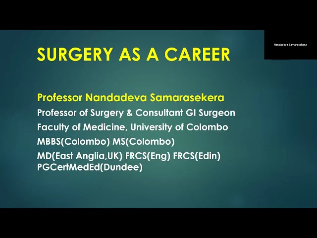 Surgery & Sub Specialties - Professor Nandadeva Samarasekera